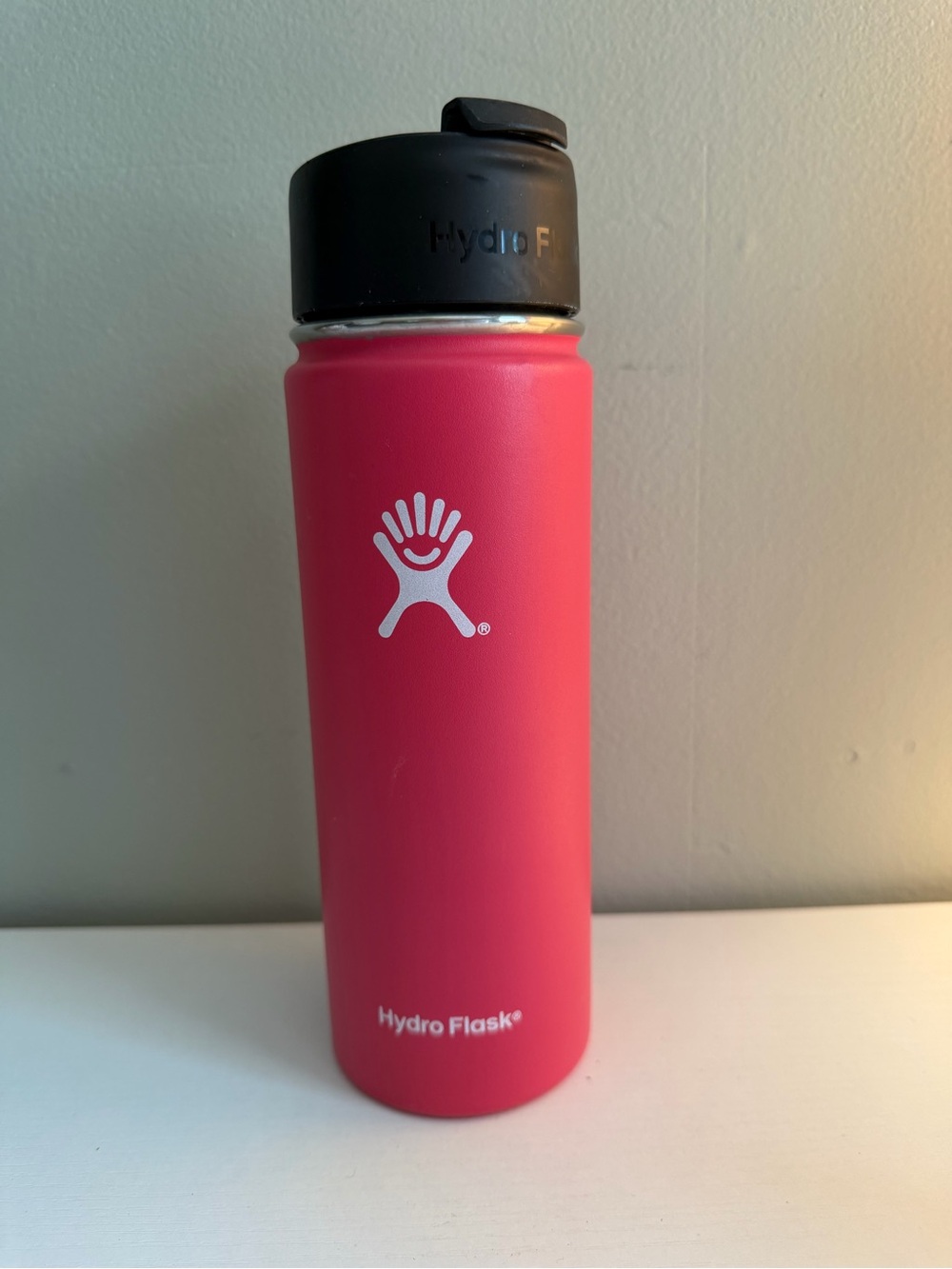 Hydro Flask Pink Mug Bottle with Black Lid 20oz
